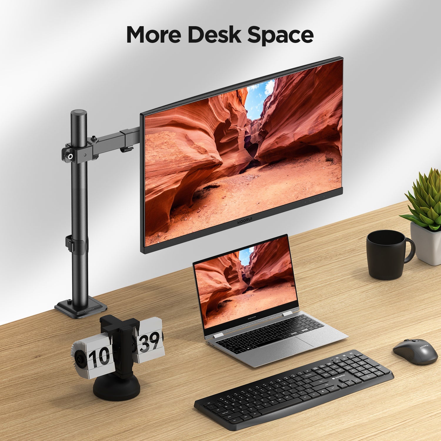 KOORUI KR10G Single Monitor Stand Desk Mount for 13-32 Inch Holds Screens