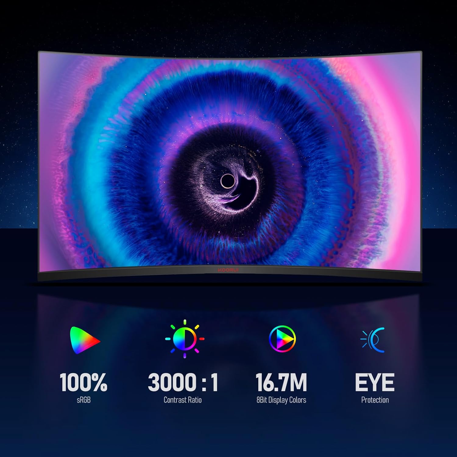 KOORUI 32E6QC 31.5-inch VA QHD 170Hz 1500R Curved Gaming Monitor